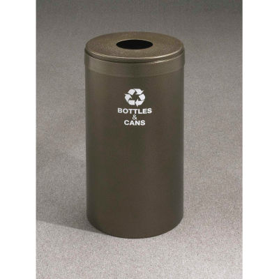 Glaro Value Recyclepro Single Stream Midnight Blue/Satin Aluminum, 15 Gallon Bottles/Cans -B-1242