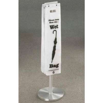 Floor Standing Satin Aluminum Wet Umbrella Bag Holder