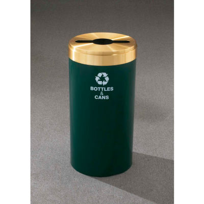 Glaro Value Recyclepro Single Stream Midnight Blue/Satin Brass, 15 Gallon Mixed Recycle - M-1242