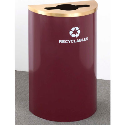 Glaro Value Recyclepro Single Stream Half Round Hunter Green, 16 Gallon Mixed Recycle - M1899V