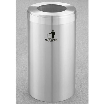 Glaro Value Recyclepro Single Stream Satin Aluminum, 23 Gallon Waste - W-1542-SA