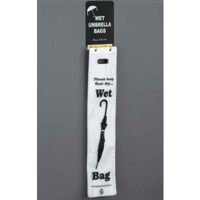 Satin Wall Mounting Brass Wet Umbrella Bag Holder With Optional Sign Mount