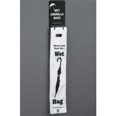Satin Wall Mounting Black Wet Umbrella Bag Holder With Optional Sign Mount