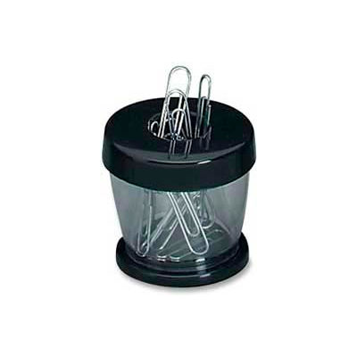 GEM® Magnetic Paper Clip Dispenser, Black/Clear, 1 Each