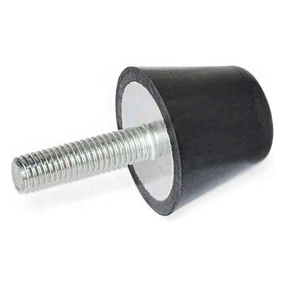 J.W. Winco Vibration/Shock Absorption Mount, Conical, 1.69" H, 364 Max Load, 253-50-M10-20-55