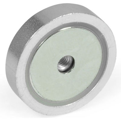 J.W. Winco 50.5-ND-40 Retaining Magnet Assembly Disc-Shaped w/ Tapped Hole - 1.57" Diameter, Steel