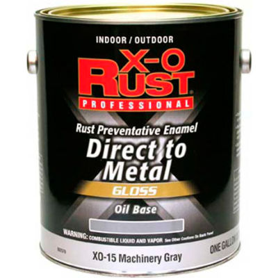 X-O Rust Oil Base DTM Enamel, Gloss Finish, Machinery Gray, Gallon