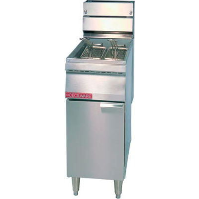 Floor Model Gas Fryers, 40 lbs, SS Tank and Body, Liq Pro