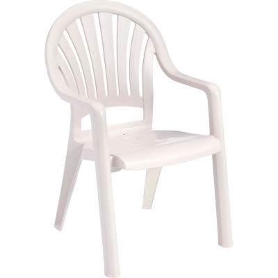 Grosfillex® Fanback Stacking Outdoor Armchair - White - Pkg Qty 16