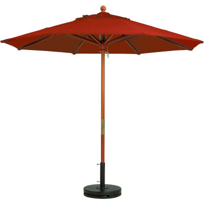 Grosfillex® 9' Wooden Market Outdoor Umbrella - Terra Cotta