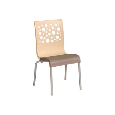 Grosfillex® Tempo Chair, Beige / Taupe 4 Pack - Pkg Qty 4