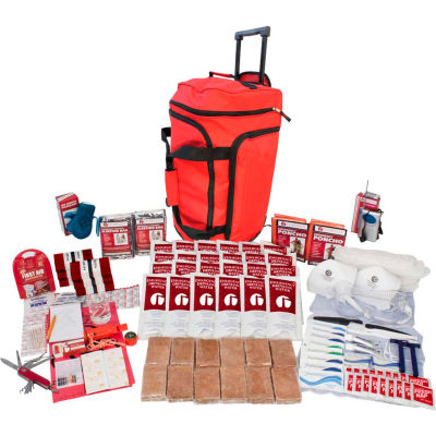 Guardian Survival Gear SKX2 2 Person Deluxe Survival Kit, Wheel Bag, Red