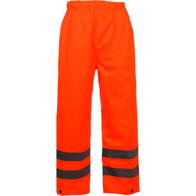 GSS Safety 6802 Class E Standard Waterproof Rain Pants, Orange, L/XL