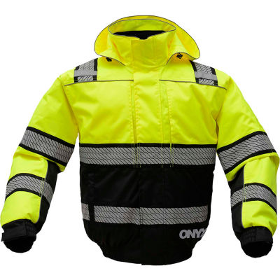 GSS Safety 8511 3-In-1 Bomber Jacket, Class 3, Lime/Black, M