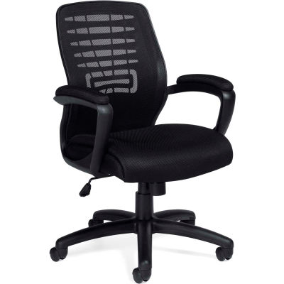 Offices To Go™ Mesh Back Managers Chair -Fabric - Black