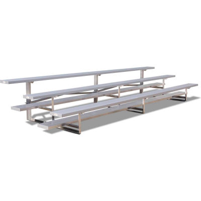 2 Row National Rep Aluminum Bleacher, 9' Long, Single Footboard