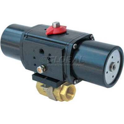 Gemini Valve® Brass Ball Valve W/500 Series Spring-Return Pneumatic Actuator, 1/4"