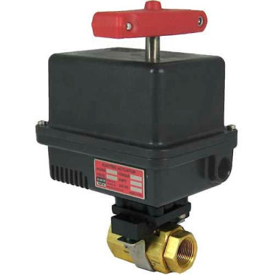 Gemini Valve® Brass Barstock Ball Valve W/600 Series 120AC Electric Actuator, 3/8"