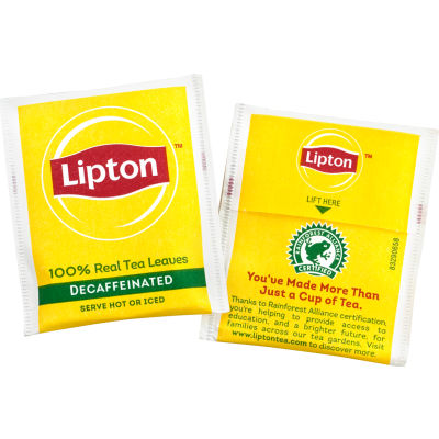 LIPTON Decaffeinated Tea Bags, 144 Count | B2946148 - GLOBALindustrial.com