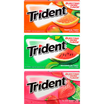 Trident Sugar Free Gum Fruit Variety 14 Pieces Count