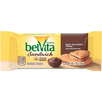 BELVITA Breakfast Biscuit Sandwich Dark Chocolate Creme, 12 Count, 3 ...