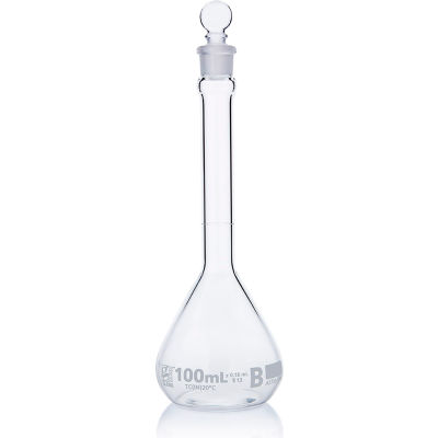 KIMBLE® KONTES® Volumetric Flask, Class A, With Mixing Bulb And Pennyhead Glass Stopper Wide Mouth 30 Ml 623010 0030