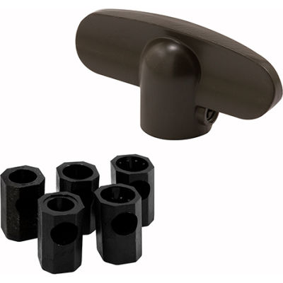Prime Line H 3894 Tee Crank Handle, Universal, W/Adapter, Chocolate Brown
