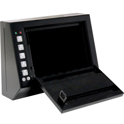 Homak Electronic Lock Pistol Box HS10036683 - 10" x 3-1/2" x 7-1/2", Black
