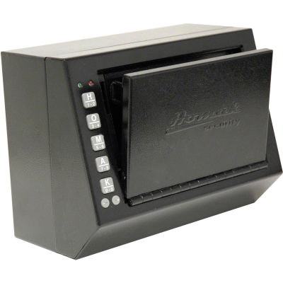 Homak Electronic Lock Pistol Box HS10036684 - 10" x 5-1/2" x 7-1/2", Black