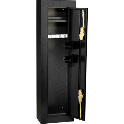 Homak 6-Gun Steel Security Gun Safe HS30103605 - 14" x 10" x 57", Black