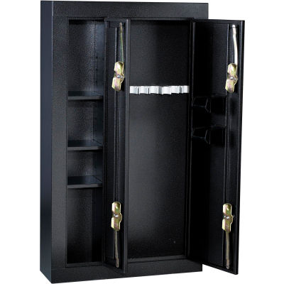 Homak 8-Gun Double Door Steel Security Gun Safe HS30136028 - 32" x 10" x 57", Black