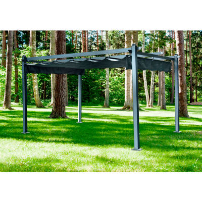 Hanover HANPERG13X10-GRY Aluminum Pergola, 115"L x 154"W x 89-11/16"H, Dark Gray