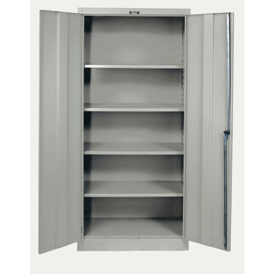 Hallowell 415S18A-HG 400 Series Solid Door Storage Cabinet, 36x18x72, Gray, Assembled