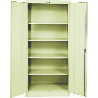 Hallowell 415S18A-PT 400 Series Solid Door Storage Cabinet, 36x18x72, Parchment, Assembled