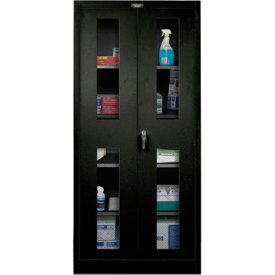 Hallowell 415S24EVA-ME 400 Series Ventilated Door Storage Cabinet, 36x24x72, Ebony, Assembled