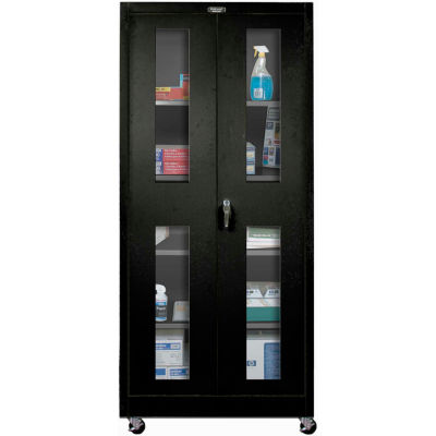 Hallowell 415S24SVMA-ME 400 Series Safety-View Door Mobile Storage Cabinet,36x24x72, Ebony,Assembled