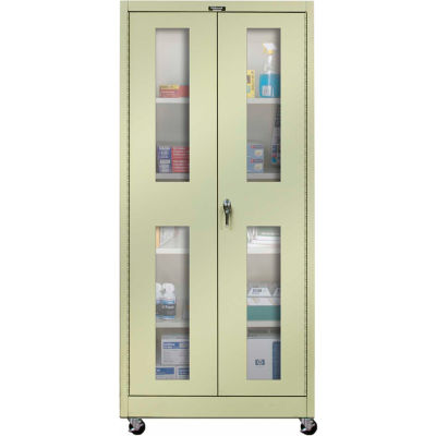 Hallowell 415S24SVMA 400 Series Safety-View Door Mobile Storage Cabinet 36x24x72 Parchment Assembled