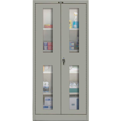 Hallowell 425S18SV-HG 400 Series Safety-View Door Storage Cabinet, 48x18x72, Gray, Unassembled