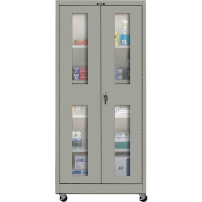 Hallowell 425S24SVMA-HG 400 Series Safety-View Door Mobile Storage Cabinet,48x24x72,Gray,Assembled