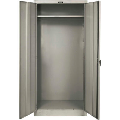 Hallowell 435W24A-HG 400 Series Solid Door Wardrobe Cabinet, 36x24x72, Gray, Assembled