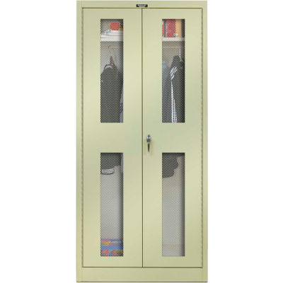 Hallowell 435W24EVA-PT 400 Series Ventilated Door Wardrobe Cabinet, 36x24x72, Parchment, Assembled