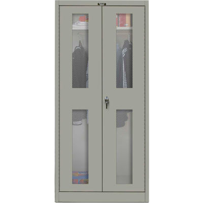 Hallowell 445W18EV-HG 400 Series Ventilated Door Wardrobe Cabinet, 48x18x72, Gray, Unassembled