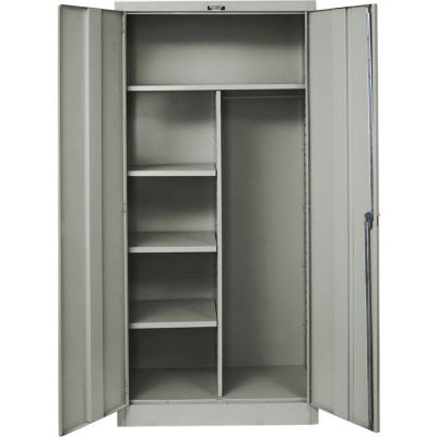 Hallowell 465C18A-HG 400 Series Solid Door Combination Cabinet, 48x18x72, Gray, Assembled