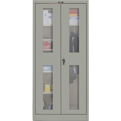 Hallowell 465C24EVA-HG 400 Series Ventilated Door Combination Cabinet, 48x24x72, Gray, Assembled