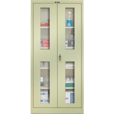 Hallowell 815S18EV-PT 800 Series Ventilated Door Storage Cabinet, 36x18x78 Parchment, Unassembled