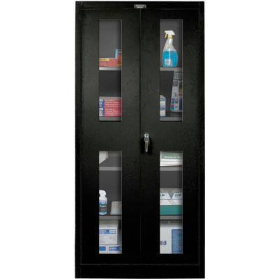 Hallowell 825S18SVA-ME 800 Series Safety-View Door Storage Cabinet, 48x18x78, Ebony, Assembled