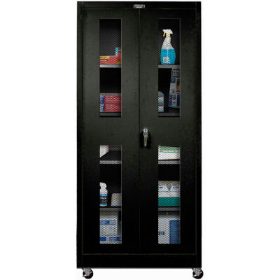 Hallowell 825S24EVM-ME 800 Series Ventilated Door Mobile Storage Cabinet,48x24x78, Ebony,Unassembled