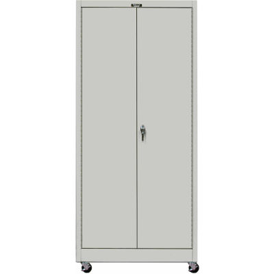 Hallowell MedSafe Antimicrobial 825S24MA Solid Door Mobile Storage Cabinet 48x24x78 Assembled