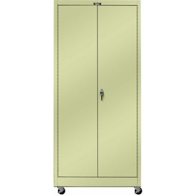 Hallowell 825S24MA-PT 800 Series Solid Door Mobile Storage Cabinet, 48x24x78 Parchment, Assembled