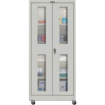 Hallowell MedSafe Antimicrobial 825S24SVMA Safety-View Mobile Storage Cabinet 48x24x78 Assembled